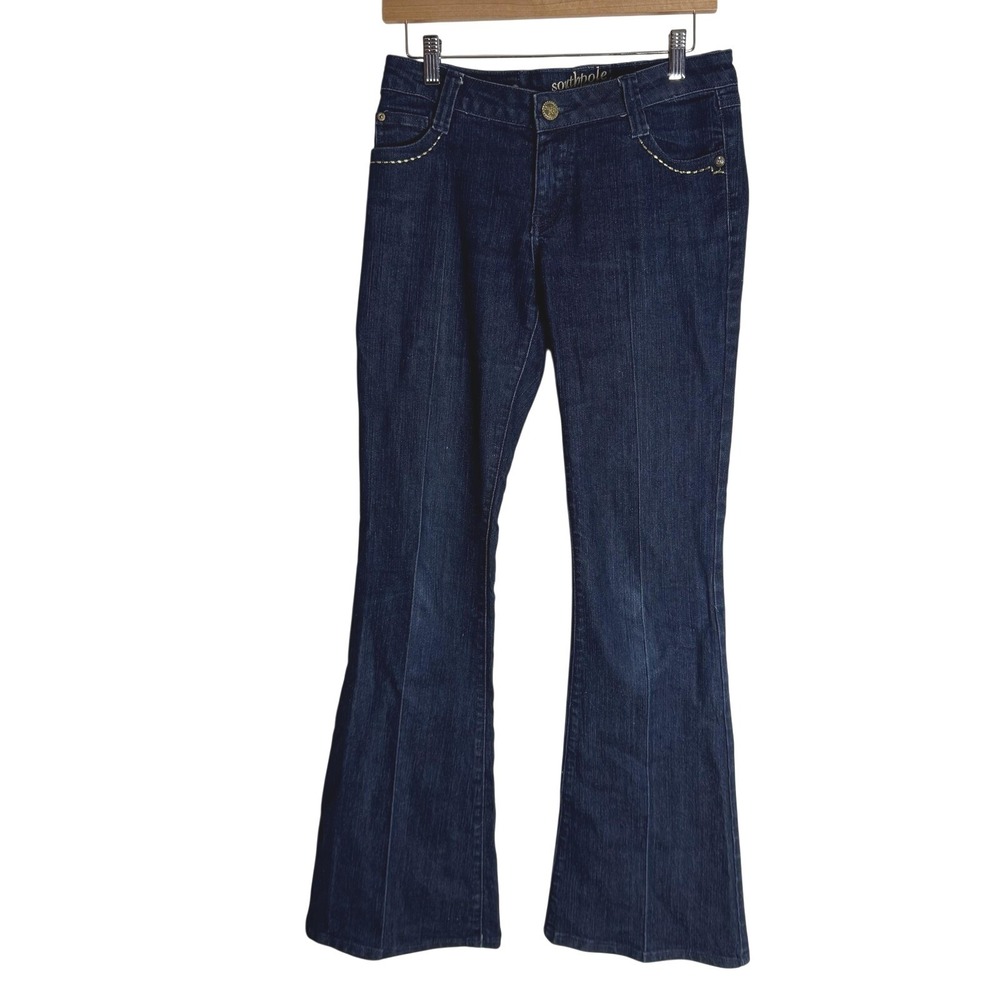 Southpole Jeans Womens 7 Blue Bootcut Flare Mid Rise Stretch Denim Classic Style